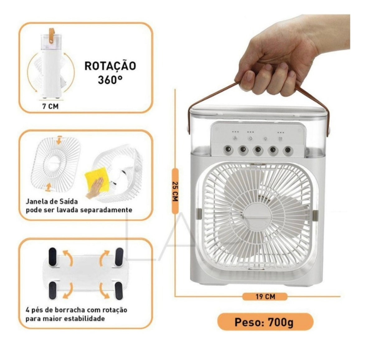 Aire acondicionado con ventilador 4 en 1